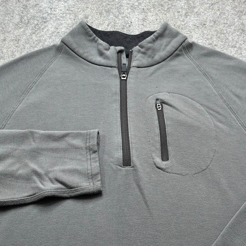 Free Fly 1/4 Zip Pullover Men M Gray Performance Bamboo Long Sleeve Fleece
